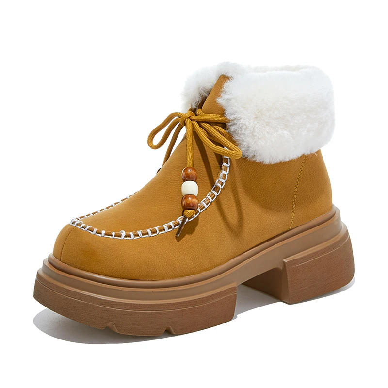 

CICIYANG/женские зимние ботинки на массивной платформе из коровьей замши, новинка зимы 209, теплые ботильоны в стиле ретро, женские нескользящие ботильоны