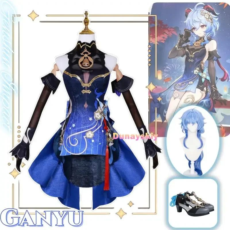 Ganyu Anime Spiel Genshin Impact Cosplay Kostüm Kleidung Perücke Schuhe Uniform Cosplay neues Outfit Twilight Blossom Halloween Party