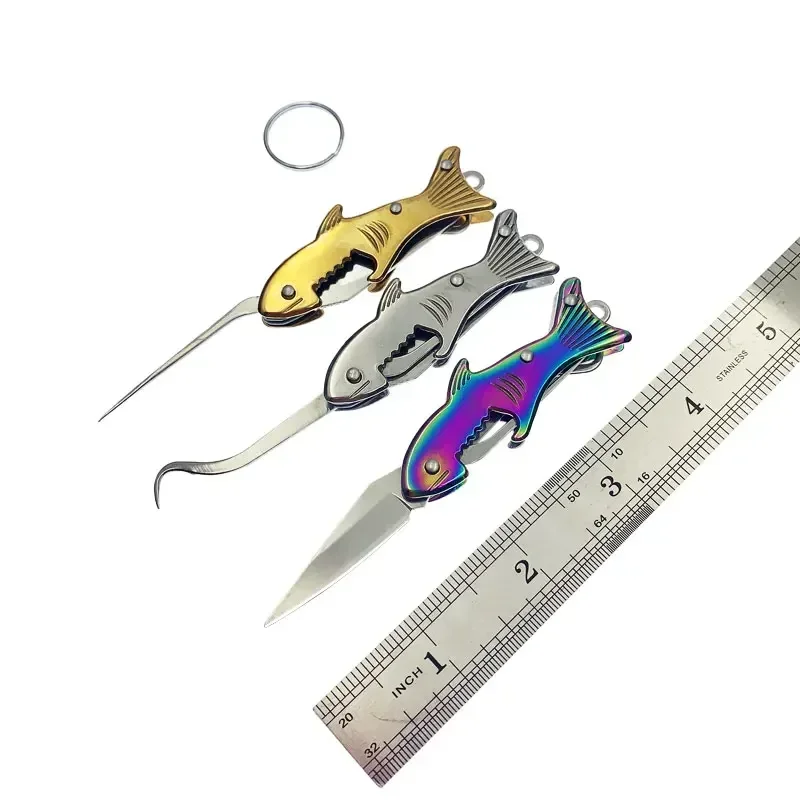 Stainless Steel Toothpick Teeth Removal Tool Outdoor Camping Hiking Portable Mini Folding Knife Multifunctional Keychain