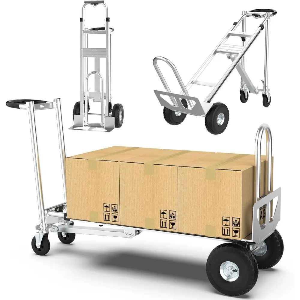 3-in-1 Heavy Duty Convertible Hand Truck, 880 lb Capacity, 10 Wheels for Furniture, Appliances, Shopping and Moving