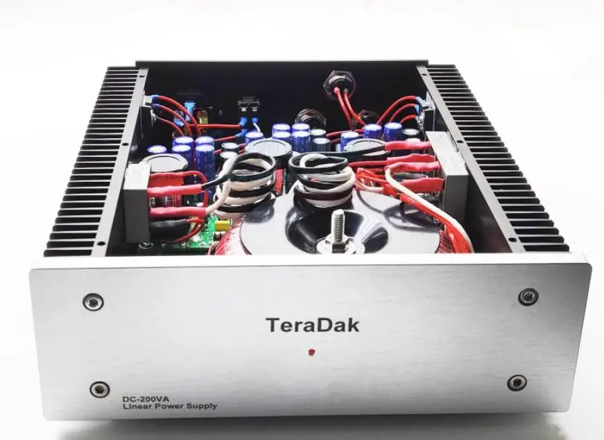 

TeraDak 200W 3 groups output UK 7N Copper Red transformer 10F Farad Supercapacitor Stabilized Linear Power Supply Custom voltage