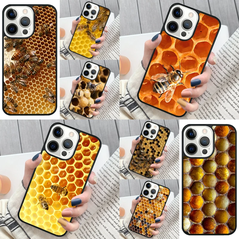 Bumble Bee Honeycomb Honey Phone Case Cover for iPhone 16 12 mini 11 13 14 15 Pro Max SE 2020 for Apple 7 8 Plus Coque