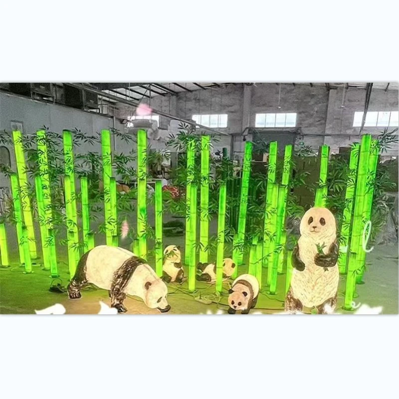 

Диаметр 10 см, имитация бамбука с листьями, светящееся стекловолокно, бамбук, моделирование, пейзажный светильник, парковое освещение, бамбуковый свет