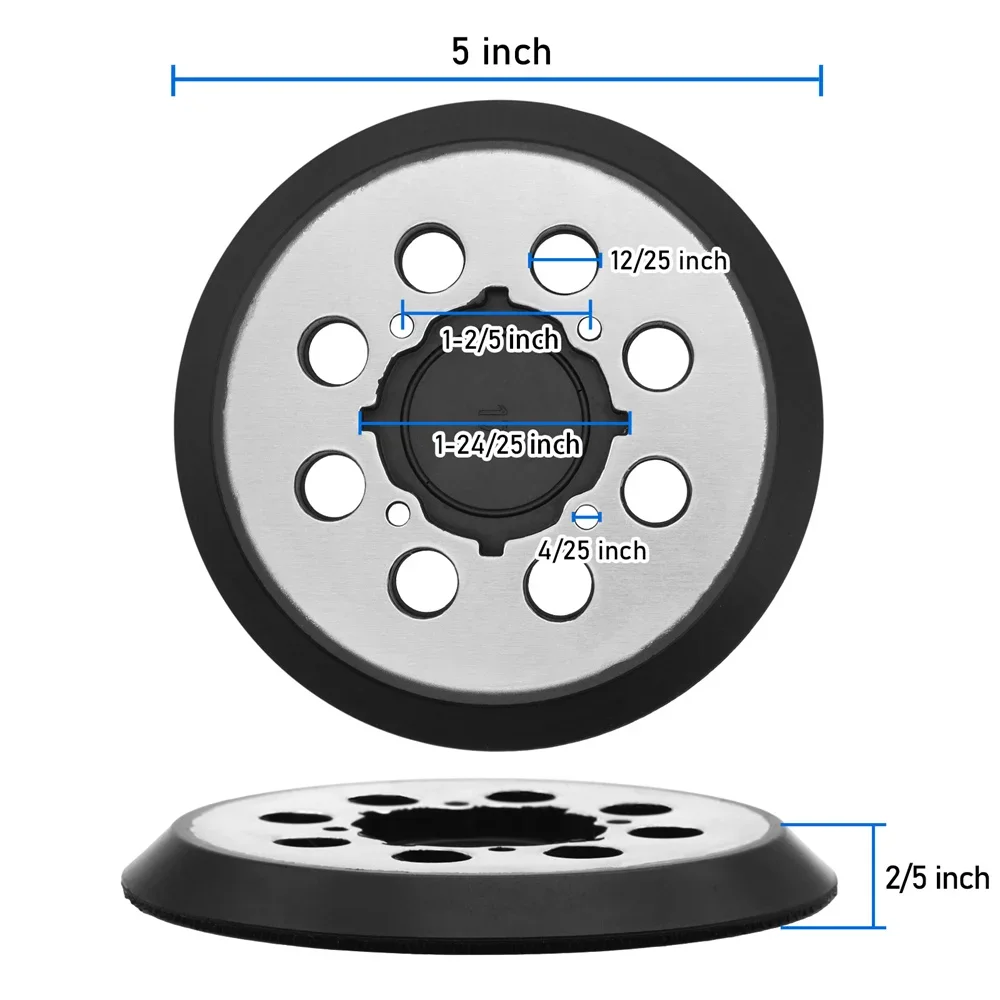 عالية الجودة 5 بوصة 8 حفرة أدوات جلخ هوك وحلقة الصنفرة القرص عشوائي المدار ساندر ألواح التلميع