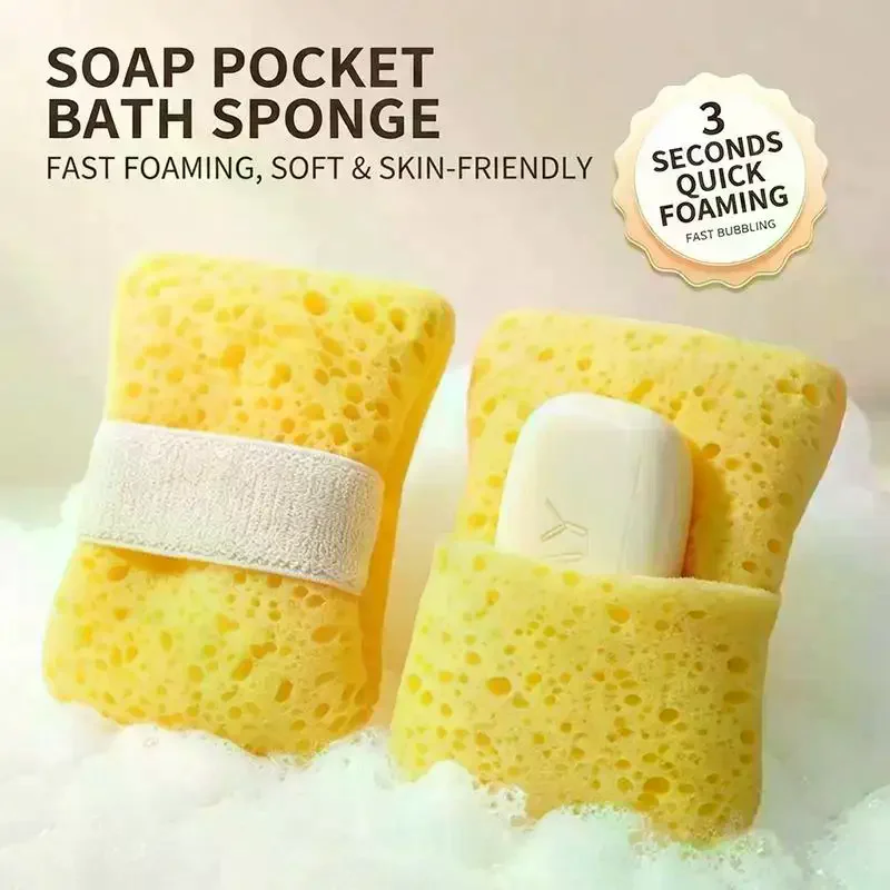 2Pcs Bath Sponge Ultra Soft Rich Foaming No Loose Fibers Body Scrubber Shower Exfoliating Tool Gentle Skin Care Multi Use