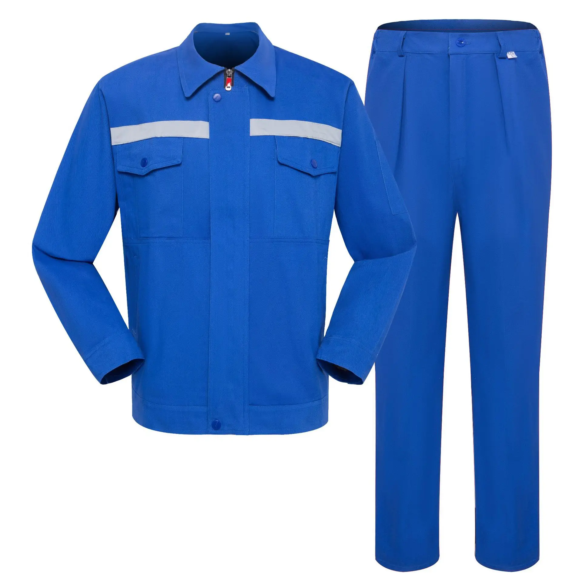 Abbigliamento da lavoro di sicurezza ad alta visibilità per uomo donna strisce riflettenti officina riparatore uniformi da lavoro tuta meccanica