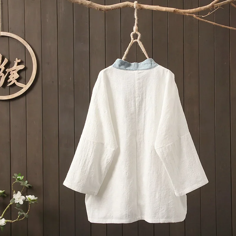 여성용 플러스 사이즈 Tangzhuang 격자 무늬 중국 전통 의류, 치노아 코튼 치파오 상의, 오리엔탈 10437