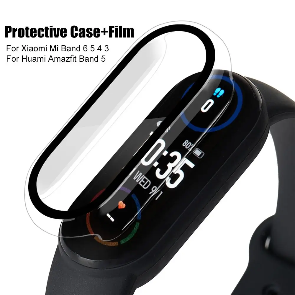 Shockproof Bumper Full Protection PC Case Protective Cover Guard Shell Watch Frame For Xiaomi Mi Band 7 6 5 4 3|Amazfit Band 5