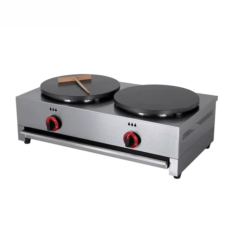 400mm Pan Gas Double Head Crepe Machine New Snack Equipment