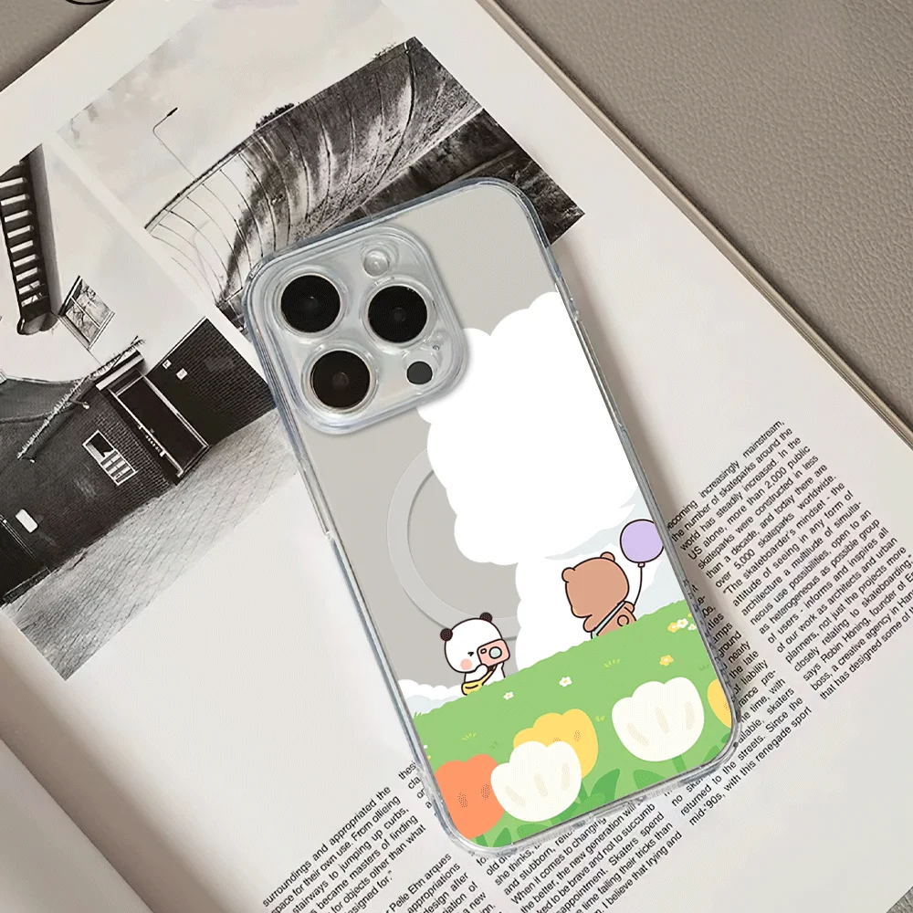 BUBU DUDU Cartoon Phone Case for iPhone 12 11 13 14 15 16 Max Pro Plus Magsafe Magnetic Wireless Cover