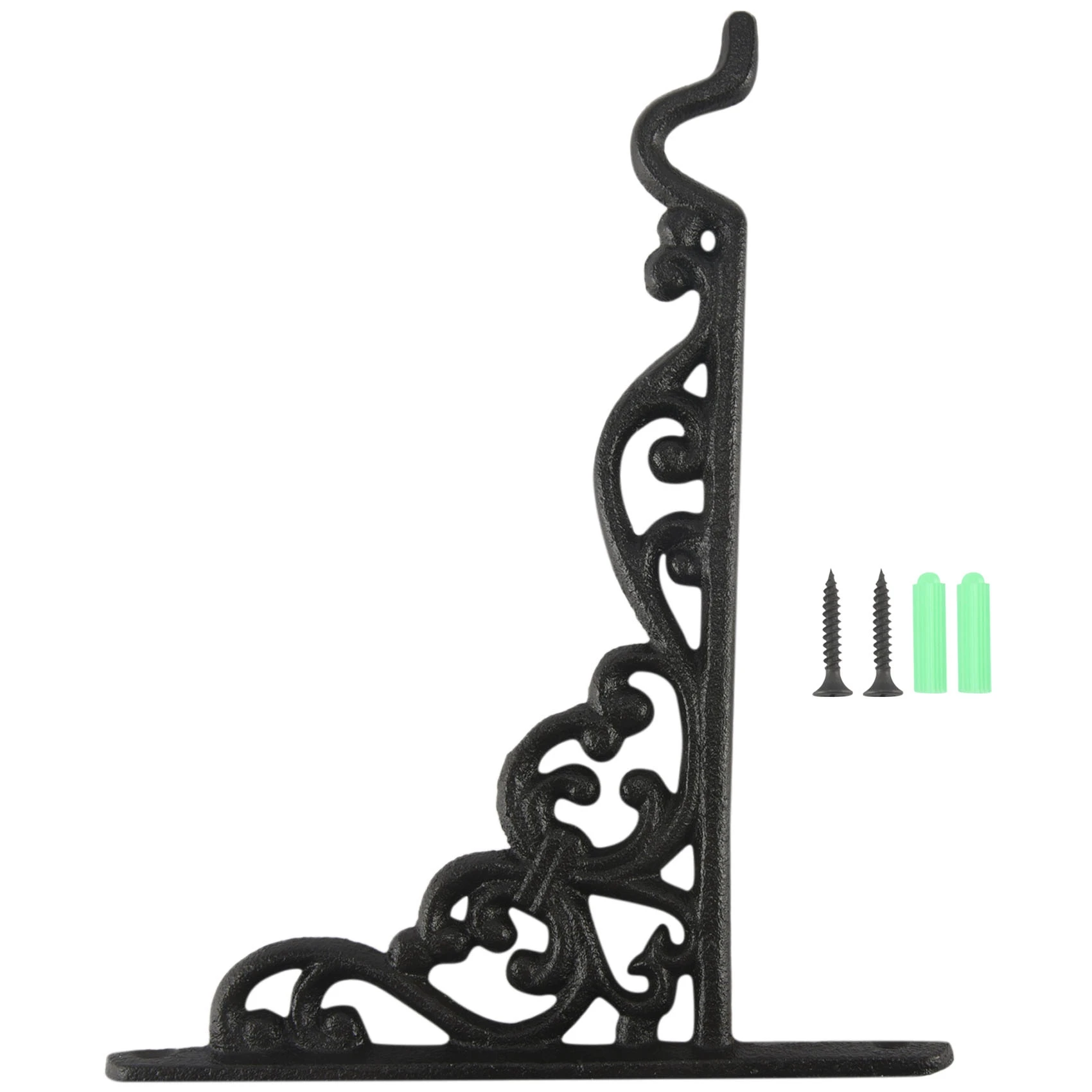 ABWR-Cast Iron Hanger Wrought Iron Garden Hook Flower Pots Basket Wall Hanger Bracket With Expansion Screw