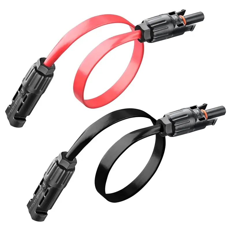 

F-F Solar Panel Cable 65Cm/26IN/2.17Ft 12AWG Flat Window Balcony PV Flat Wire For Portable Power Station For Protable Power Stat