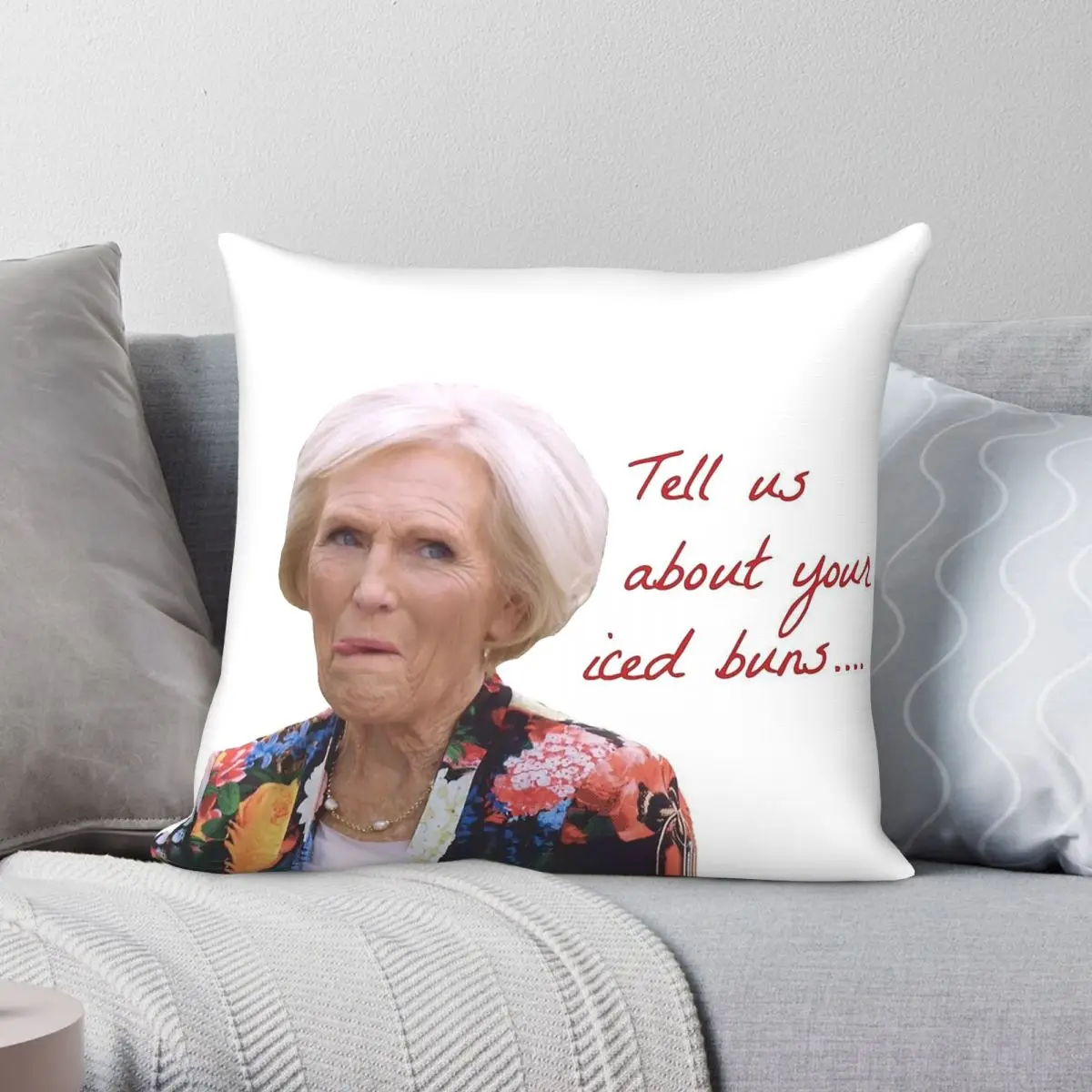 Mary Berry Food Writer Square Pillowcase Polyester Linen Velvet Printed Zip Decorative Pillow Case Home Cushion Case