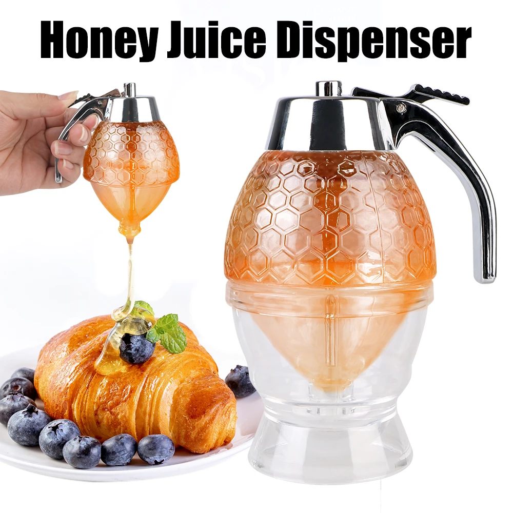 

Honey Jar Container Juice Syrup Cup Storage Pot Stand Holder Kitchen Accessories Bee Drip Dispenser Kettle Squeeze Bottle