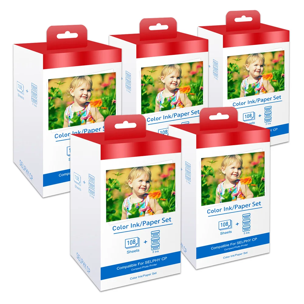 Compatible Canon KP-108IN 3 Color Ink 180 Sublimation Photo Paper 4*6\