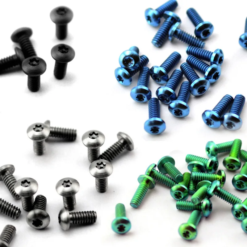 CNC Machined 2-56 UNC Ti-6Al-4V Titanium Torx T6 Screws for Spyderco Folding Knife Anti-Slip