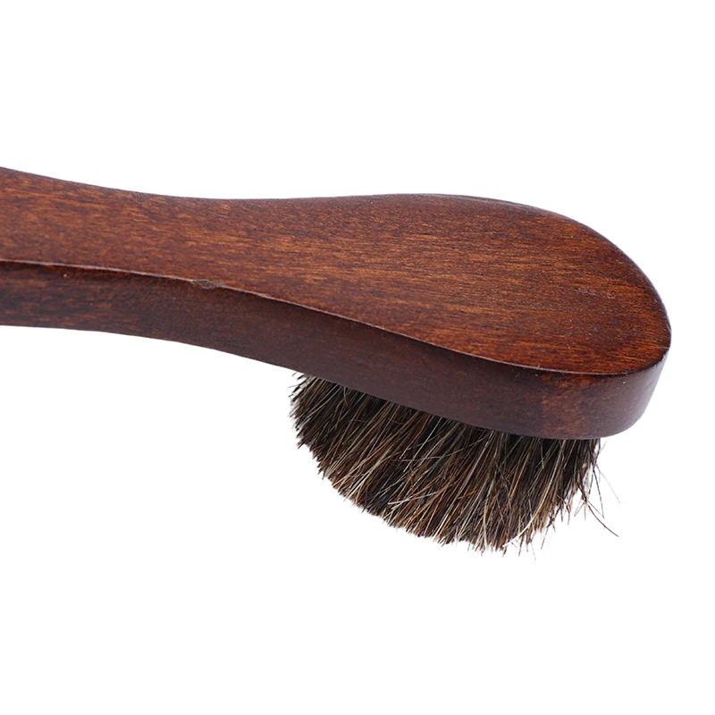 1 Stück Schuh- und Stiefelpolierbürste, Reinigungsbürste zur Staubentfernung, langlebige Schuhbürste mit langem Holzgriff, Borstenbürste aus Pferdehaar – Detail 11
