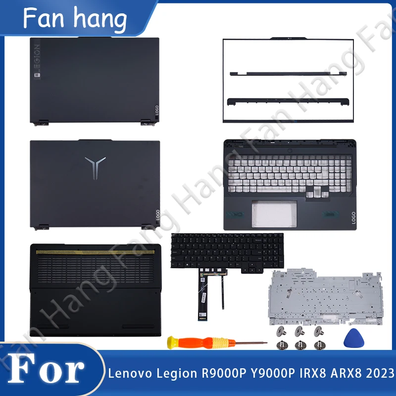 New Case For Lenovo Legion R9000P Y9000P IRX8 ARX8 2023 LCD Back Front Bezel Rear Lid Top Back Bottom Case Keyboard Replacement