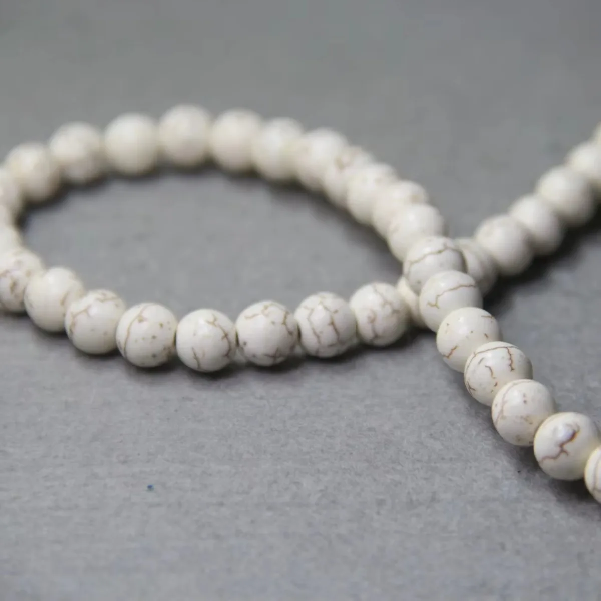 6 8 10 12mm Accessory Craft White Turkey turquoise Howlite Stone Round Girl Gifts DIY Beads 15inch Jewelry Making Design Fitting