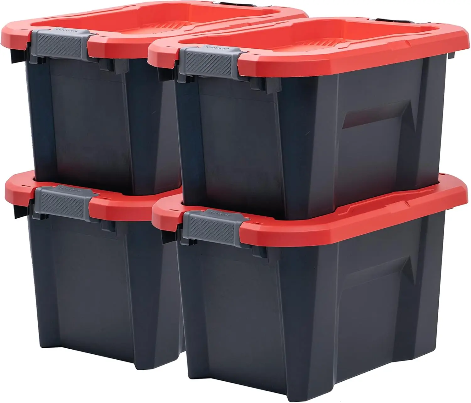 

, 10-Gallon Highly Durable Storage Bin & Dual Latching Lid, (12.7”H X 15.7”W X 22.7”D), Versatile Stacking Tote And