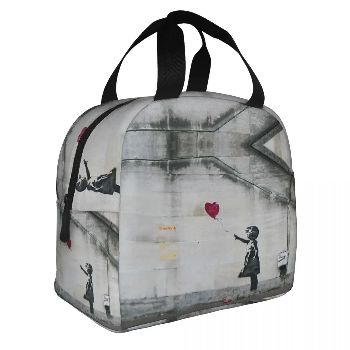 Girl With Balloon A Copy Of The Famous Work Of The Street Artist Banksy Insulated Lunch Bag Thermal Bag Lunch Box Tote Food Bag