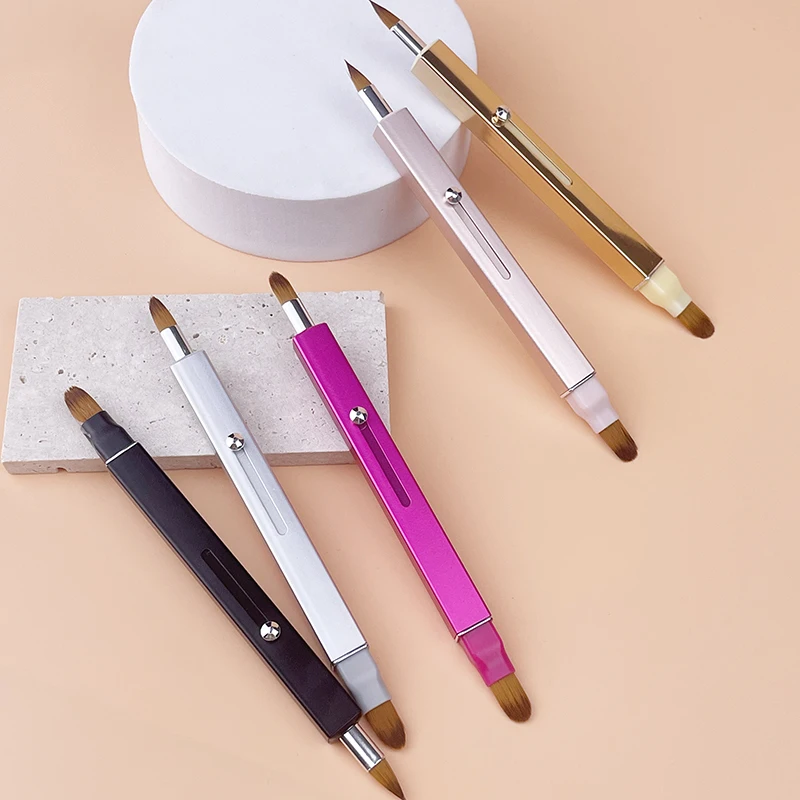 1pc dois-em-um corretivo ajustável escova de sobrancelha maquiagem escova de lábios maquiagem dos olhos escova de sobrancelha iniciante ferramenta de pincel de maquiagem