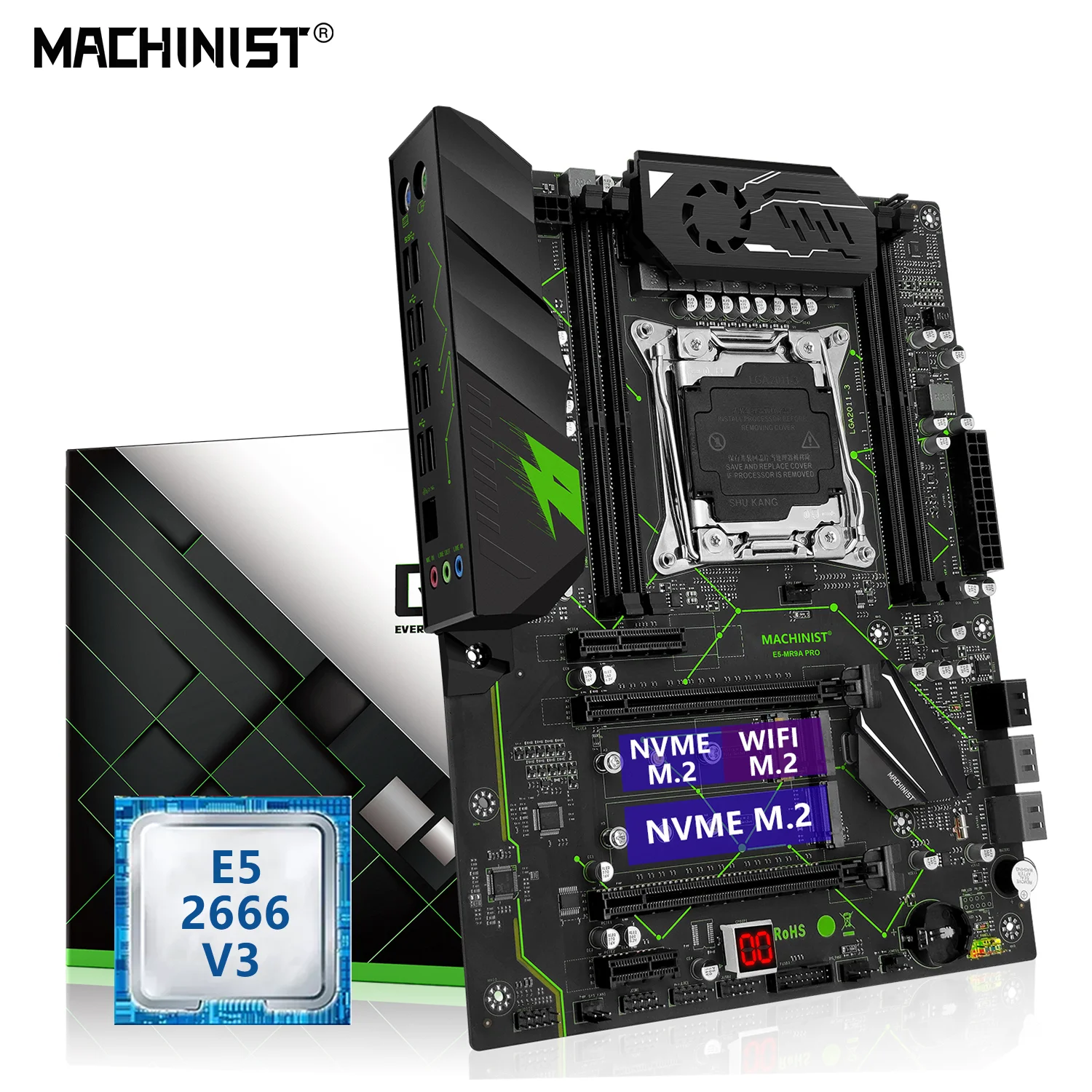 

MACHINIST MR9A PRO X99 Motherboard LGA 2011-3 With Xeon E5 2666 V3 CPU Processor Kit Set Support DDR4 RAM Four-channel
