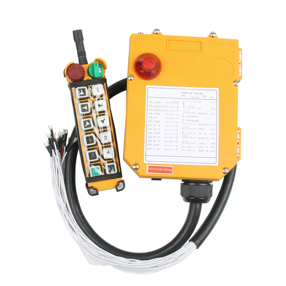 F24-12 Yellow crane driving crane industrial wireless remote control 12S Single speed 12D Dual speed 12V 24V 220V 380V