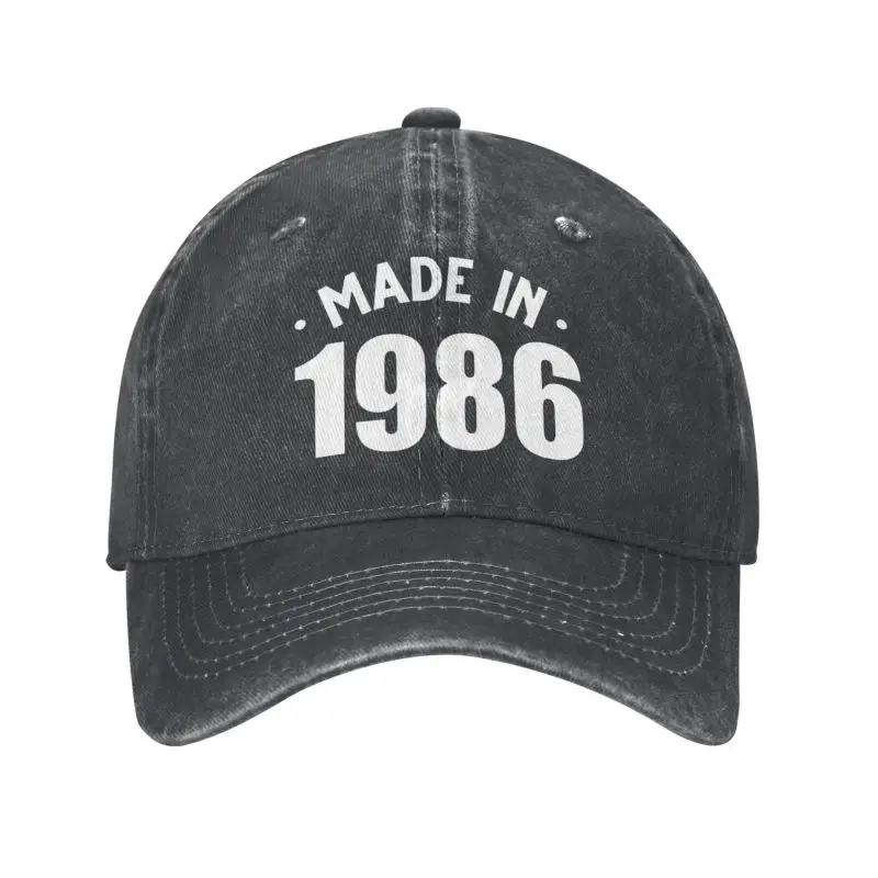 Custom Cool Cotton Made In 1986 Birthday Gifts Baseball Cap for Men Women Adjustable Adult Dad Hat Outdoor