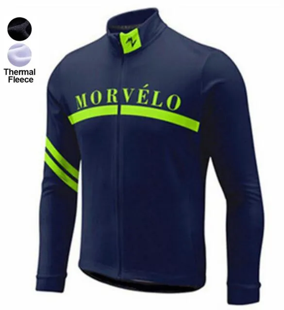 Morvelo Winter Thermal Fleece Cycling Jersey long sleeve Ropa ciclismo hombre Bicycle Wear Bike Clothing maillot Ciclismo tops