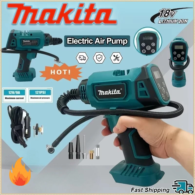 

Makita Cordless Inflator Electric Air Pump Car mounted air compressor Automatic Handheld Air Compressor Power Tool 18V