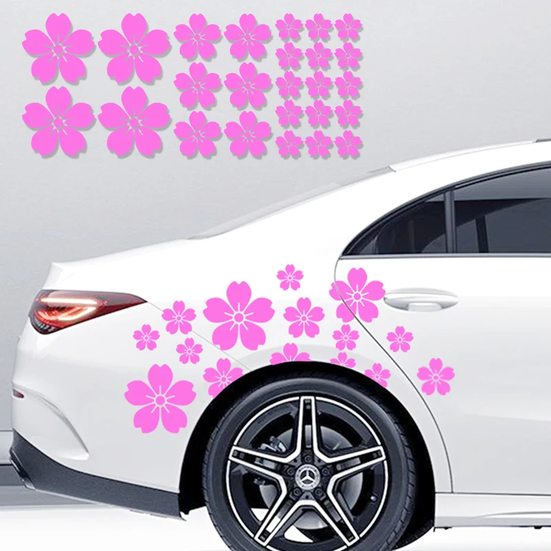 25PCS/set Sakura Flower Vinyl Stickers Waterproof Decals for Car Motorcycle Bumper Hood Wheel Arches Body