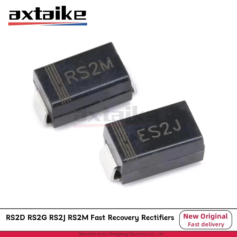 

100PCS RS2D RS2G RS2J RS2M SMA DO-214AC 2A 200V 400V 600V 1000V FR204 FR207 SMD Fast Recovery Rectifiers Diode