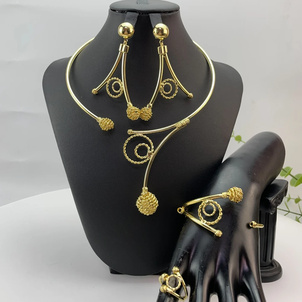 Exquisite and fashionable high-end jewelry set, suitable for various parties, brides and weddings to wear FHK29229