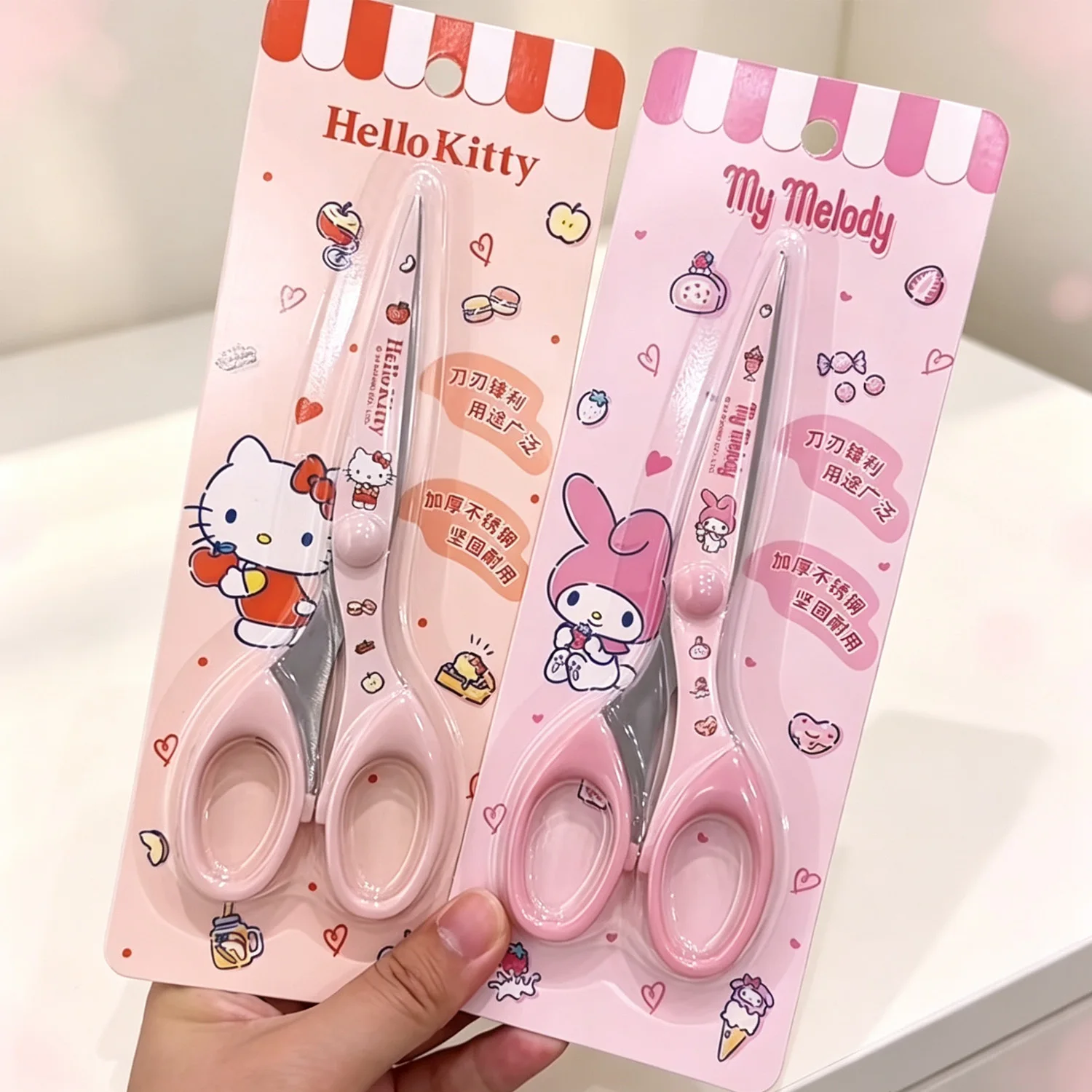 Hello Kitty Cute Stationery Scissors Durable Stainless Steel Blade Comfort Grip Handle for Craft Art Household Cutting Tasks