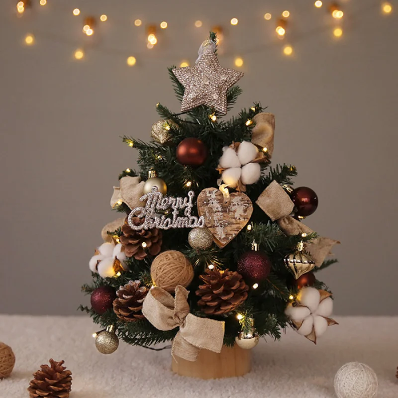 

45cm Mini Christmas Tree with Ornaments - Assorted Styles Tabletop Xmas Tree for Home, Office & Holiday Decoration