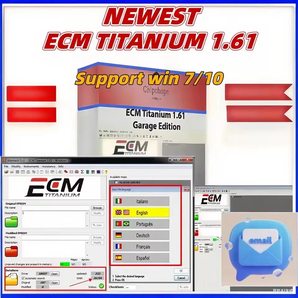 2025 Hot Ecm titanium 1.61 win10 Run a virtual machine reading writing tuning Engine Control Unit ECU data
