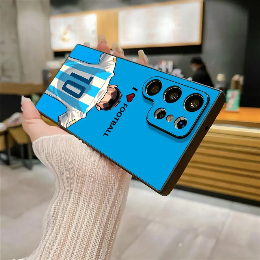 Schwarze weiche Handyhülle für Samsung Galaxy S24 Plus S21 FE S20 S25 Edge S23 Ultra Football Sports Man Cool