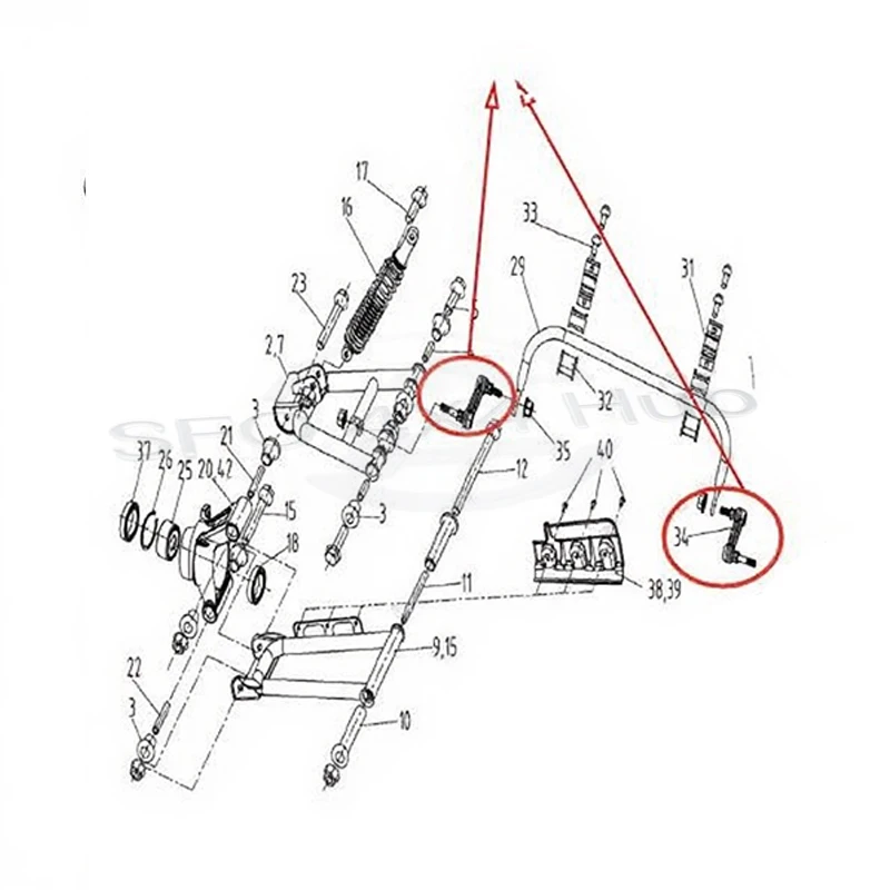Lien de stabilisateur arrière, 2 pièces, adapté pour Linhai M550 500 E2 E4 M550L E2 E4 M565LT E4 T3b 570 PROMAX E4 E5 M570L E4 E5 T3b OEM: 70699