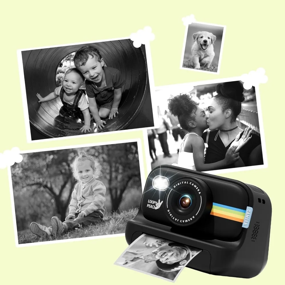 어린이 인스턴트 인쇄 카메라 HD 렌즈 2.0 인치 화면 줌 32GB 어린이 생일 축제 선물 여행 Selfie 디지털 카메라 완구