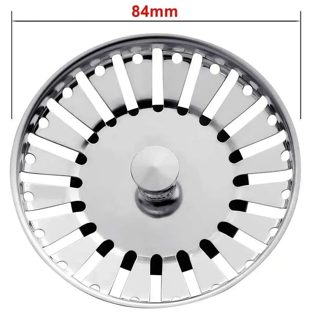 Drain Waste Stopper Sink Drain Strainer Lightweight Replacement Parts Round Sink Plug Waste Plug Filter For 84mm-86.3mm Sink