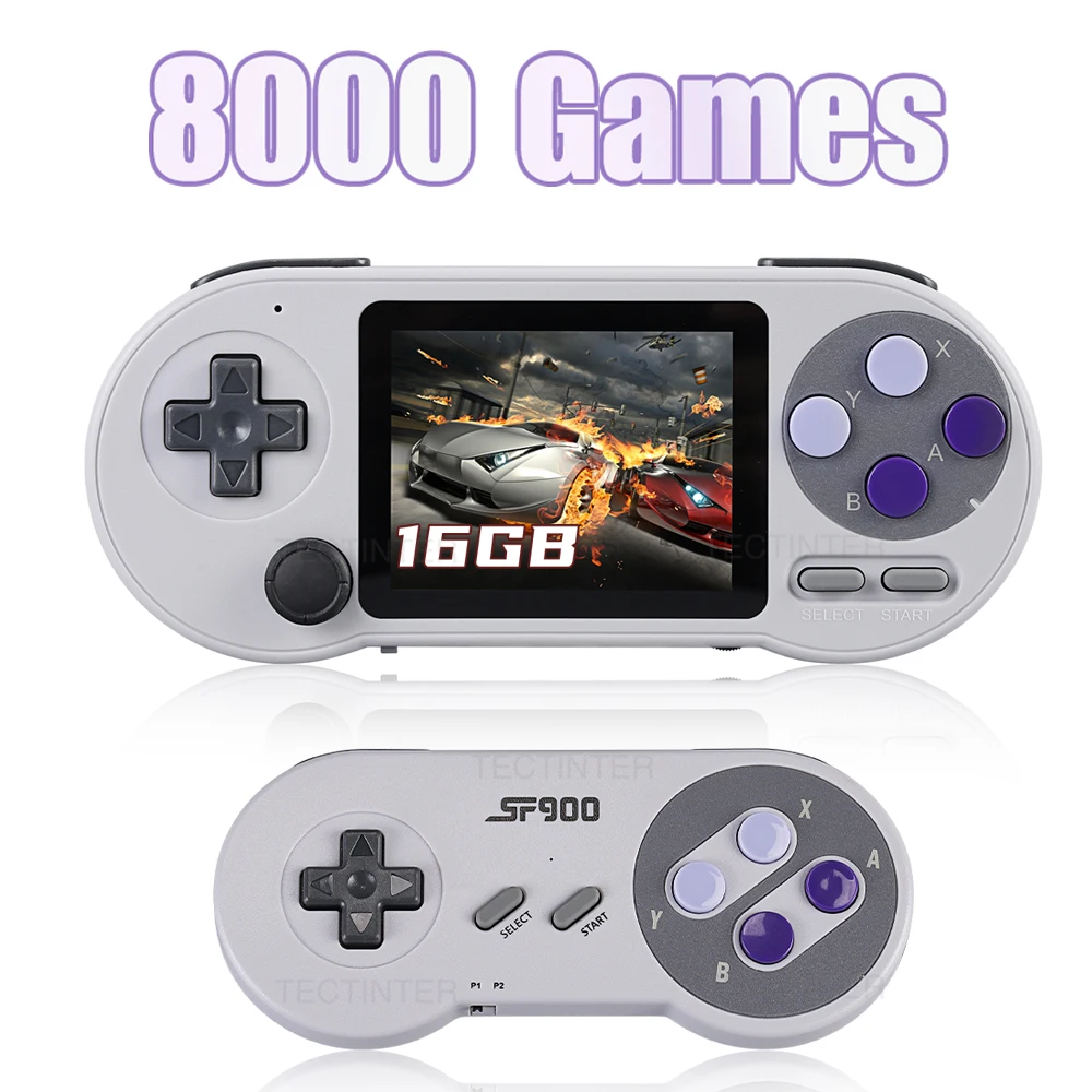 SF2000 Mini Handheld Game Console 3 inch IPS Screen Video Game Console Built-in 8000+ Games Retro TV Game Player AV Output