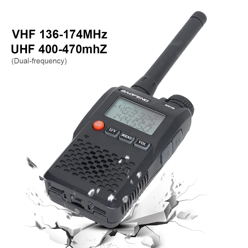 Baofeng UV-3R Two Way Radio 136-174MHz & 400-470MHz Mini Portable FM Radio Dual Display Ham FM Transceiver 99 Channel VOX