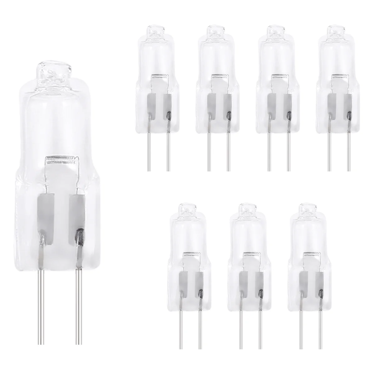 12V 20W Halogen Bulb Warm White Light Lamp Bi-Pin Base 8 Pcs