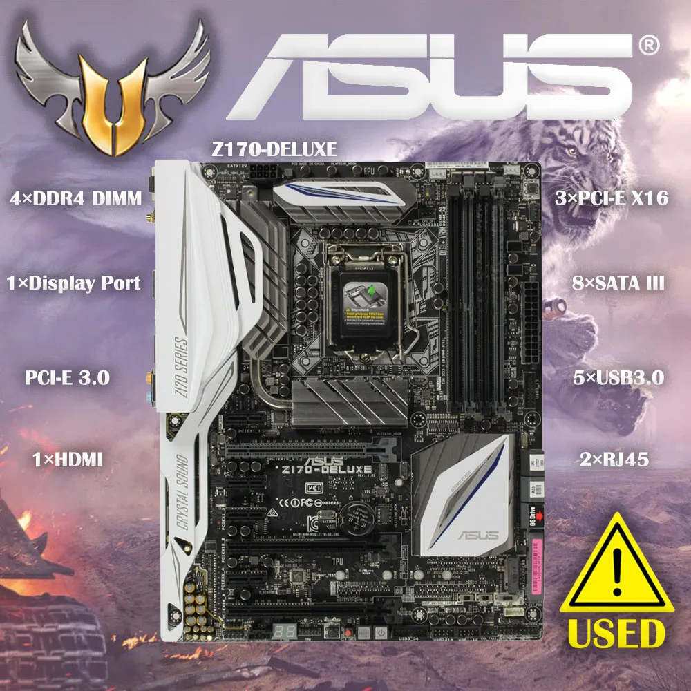 LGA 1151 Asus Z170-DELUXE Motherboard DDR4 64GB i7 i5 i3 PCI-E 3.0 M.2 Desktop Z170 HDMI-compatible 1151 Overlocking ATX