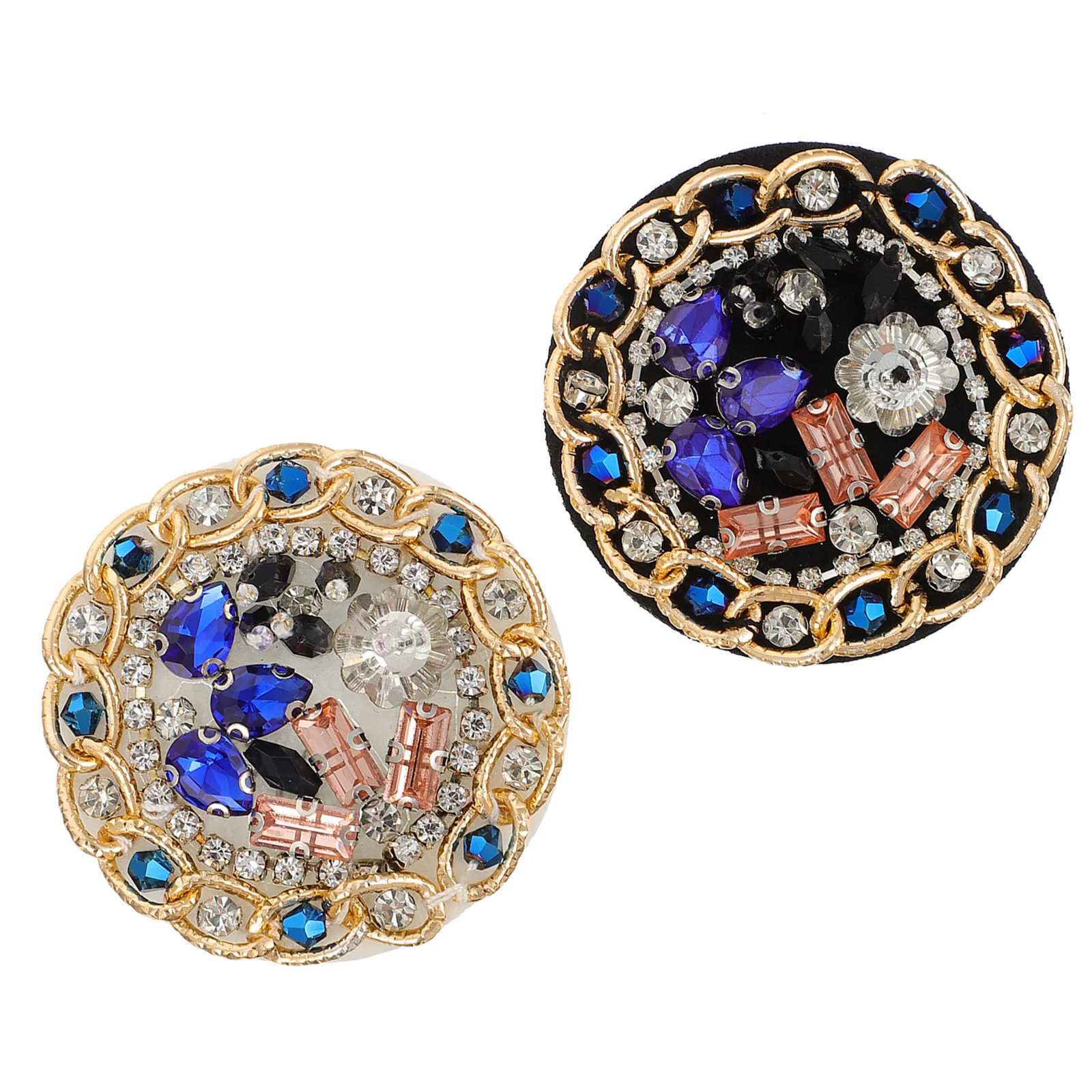 

2 pcs Water Rhinestone Clothing Accessories Crystal Beaded Diy Patch For Sewing Applique Crafts Decor Embroidered Sticker Denim