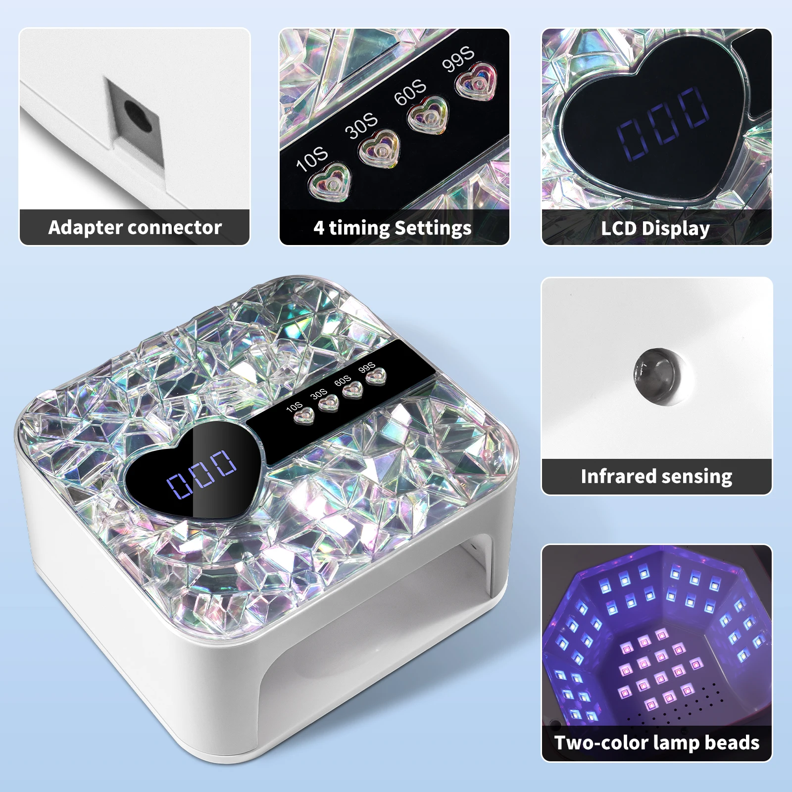 المهنية الأشعة فوق البنفسجية مسمار مصباح 45 LED مجفف طلاء الأظافر مع الموقت الاستشعار علاج سريع هلام طلاء الأظافر مصباح ليد لأدوات صالون الأظافر