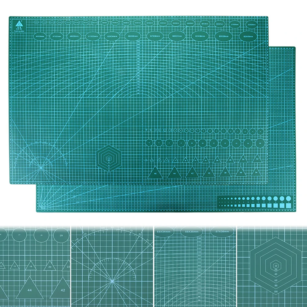 Self Healing Cutting Mat Gridded Cutting Board Double-Sided PVC Cutter Plate 90x60cm Rotary Cutting Board for Fabric Arts Crafts