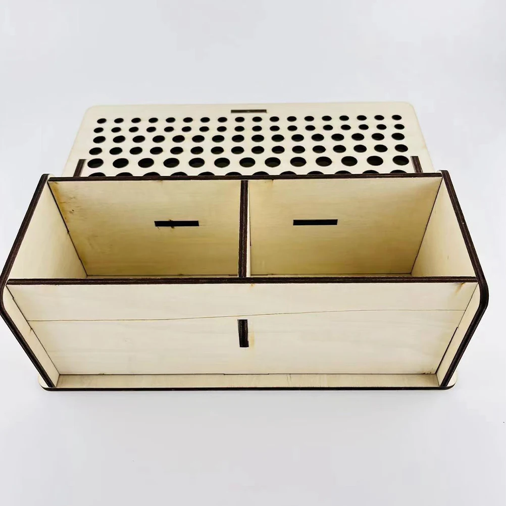 

Craft Tool Holes Wood Stand Storage Box Tool Storage Box Leathercraft Supplies Desktop Tools Wooden Organizer Organizer