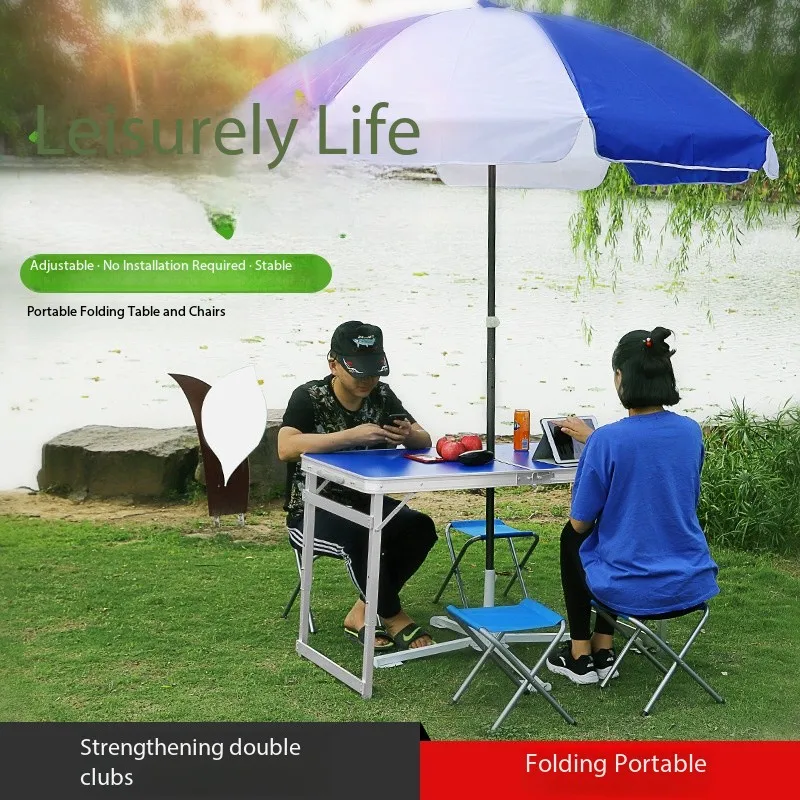 Outdoor folding table aluminum alloy folding table chair portable stall table foldable exhibition industry promotional